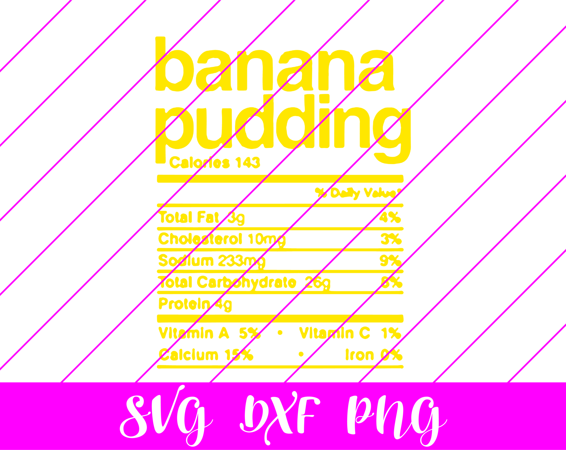 Thanksgiving Nutrition Facts Banana Pudding SVG