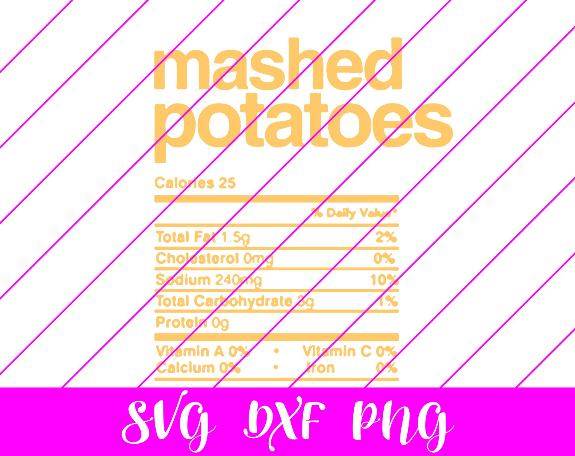 Thanksgiving Nutrition Facts Mashed Potatoes SVG