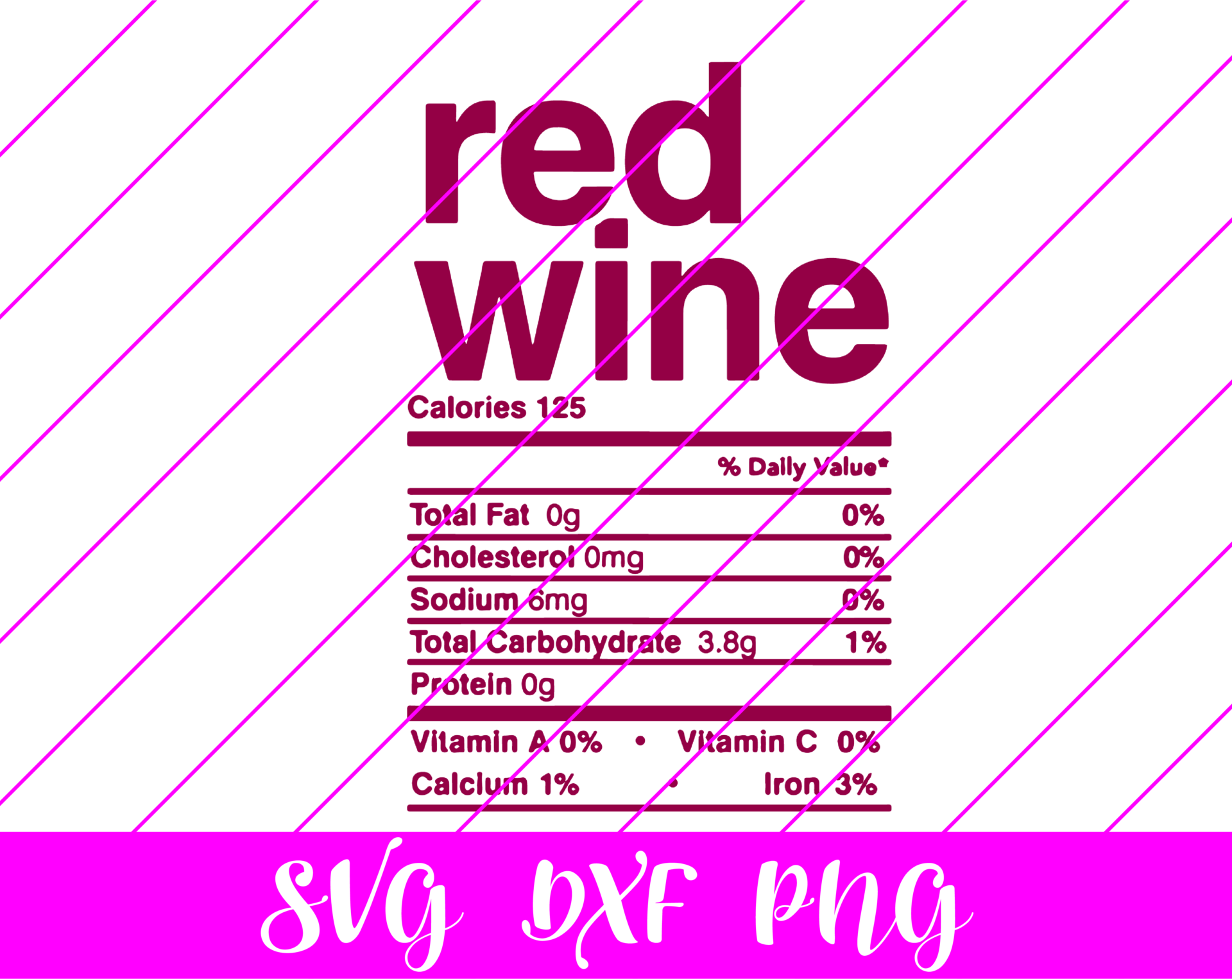 Thanksgiving Nutrition Facts Red Wine SVG