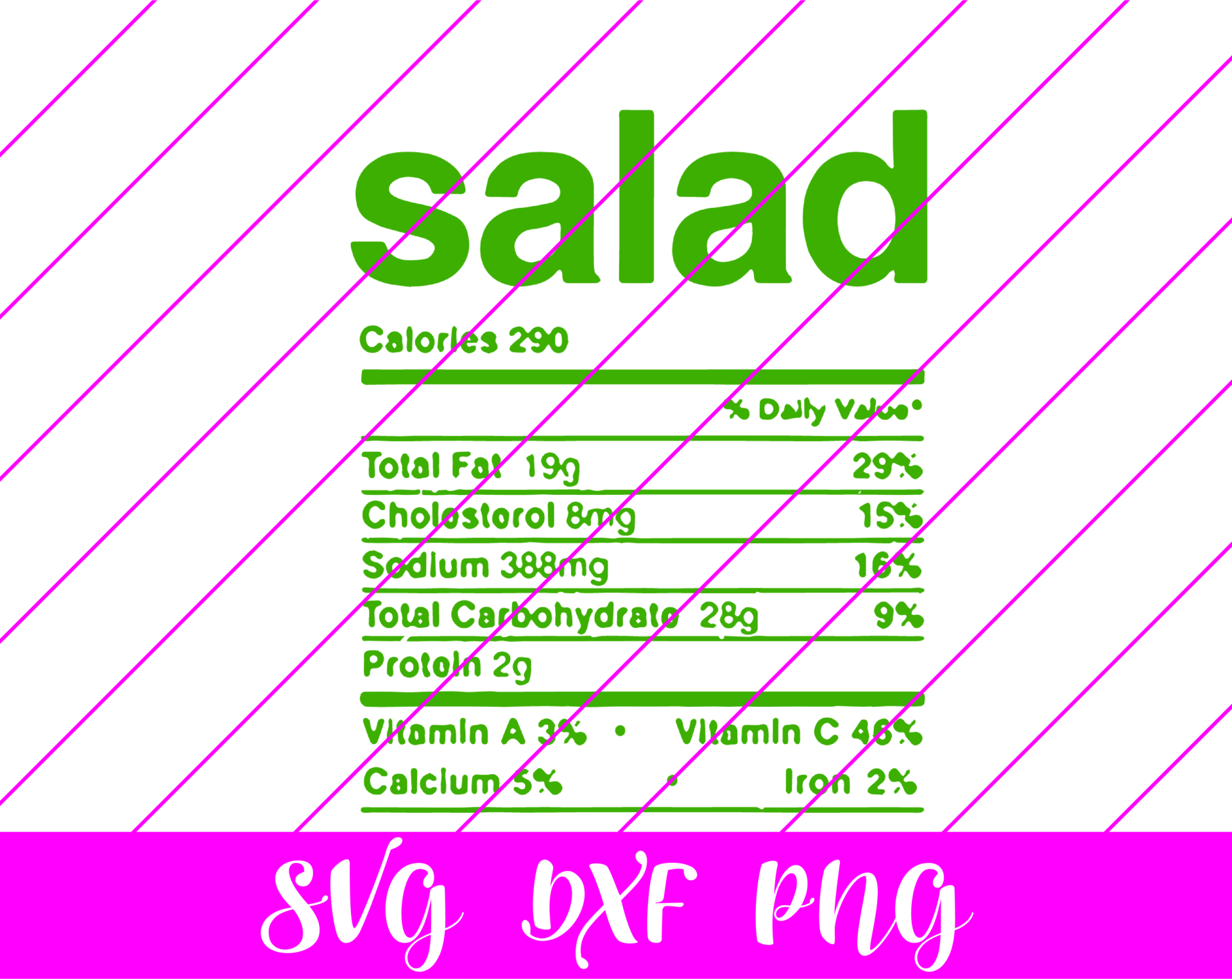 Thanksgiving Nutrition Facts Salad SVG