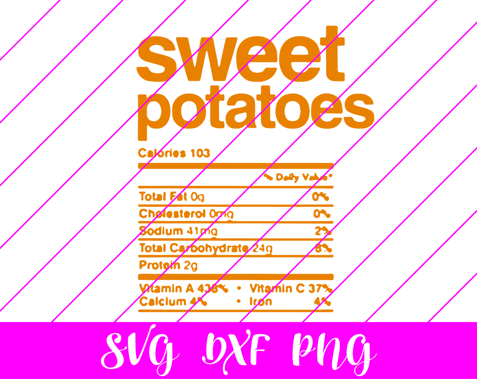 Thanksgiving Nutrition Facts Sweet Potatoes SVG