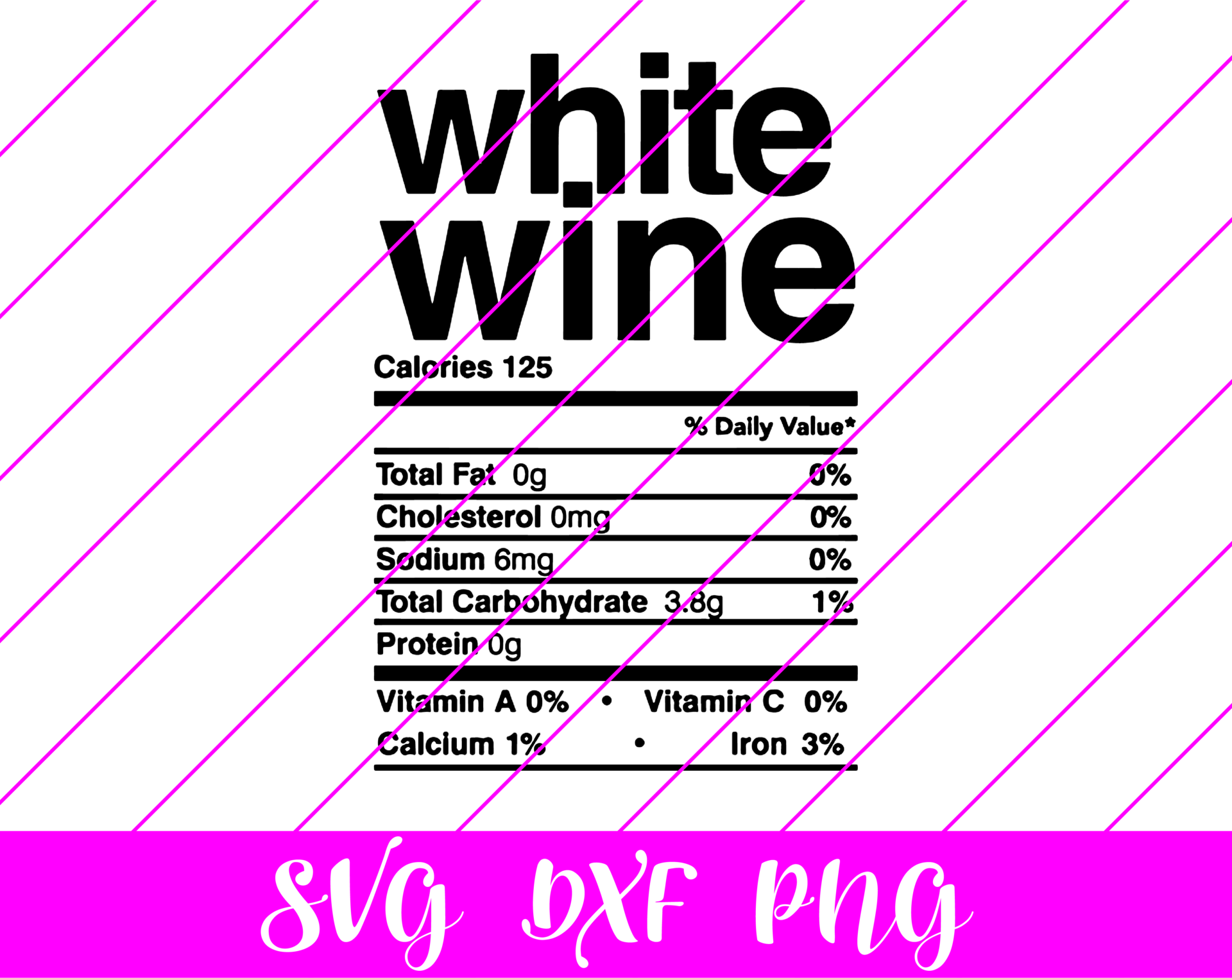 Thanksgiving Nutrition Facts White Wine SVG