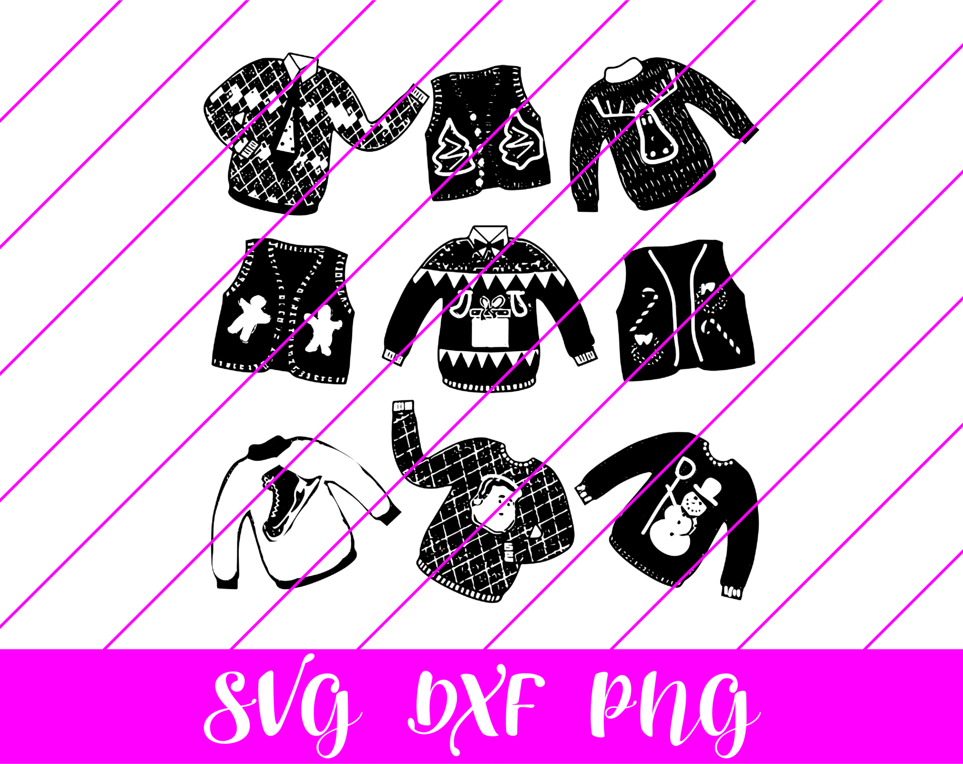 Ugly Christmas Sweaters SVG