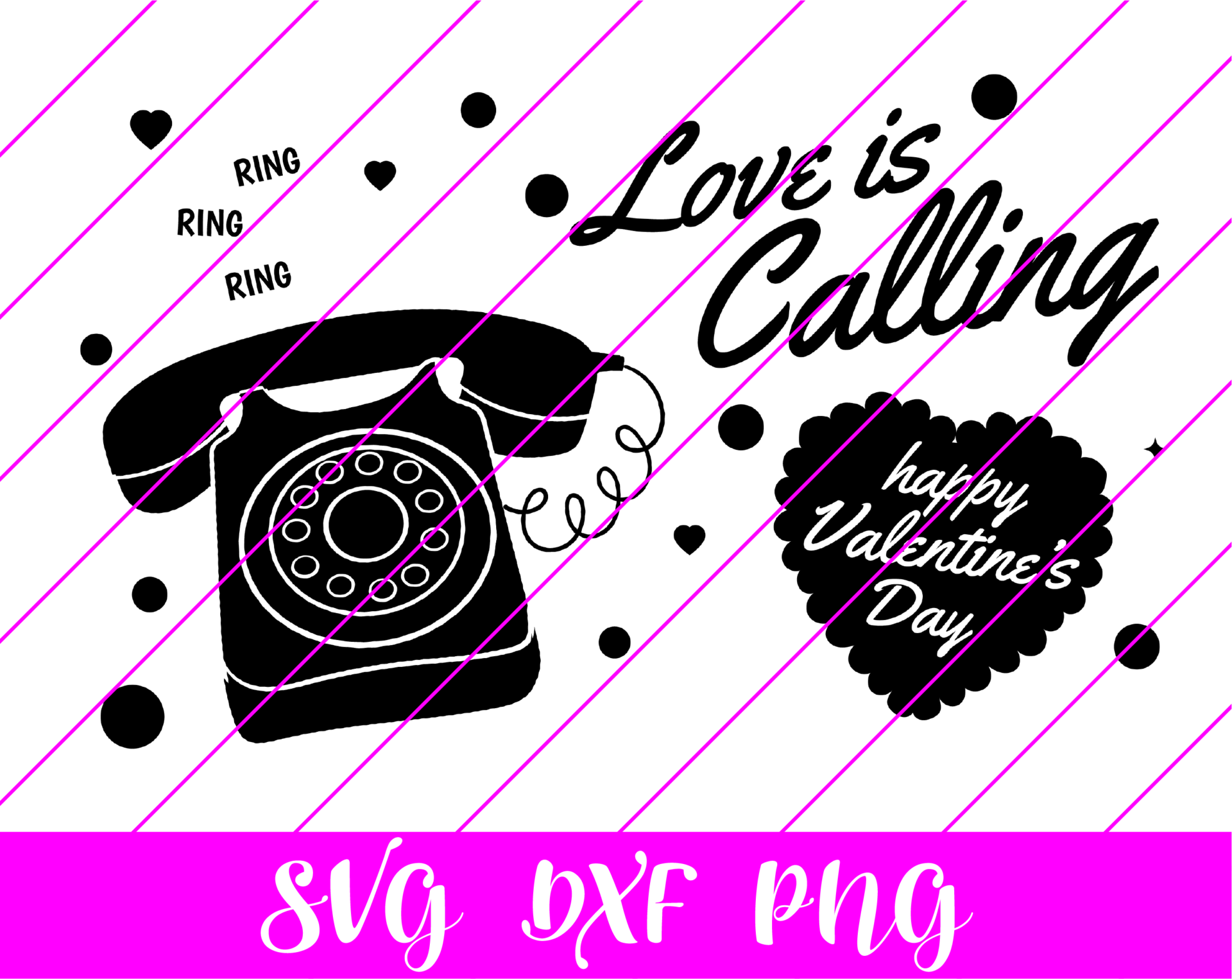 Valentine's Day Phone Love is Calling SVG