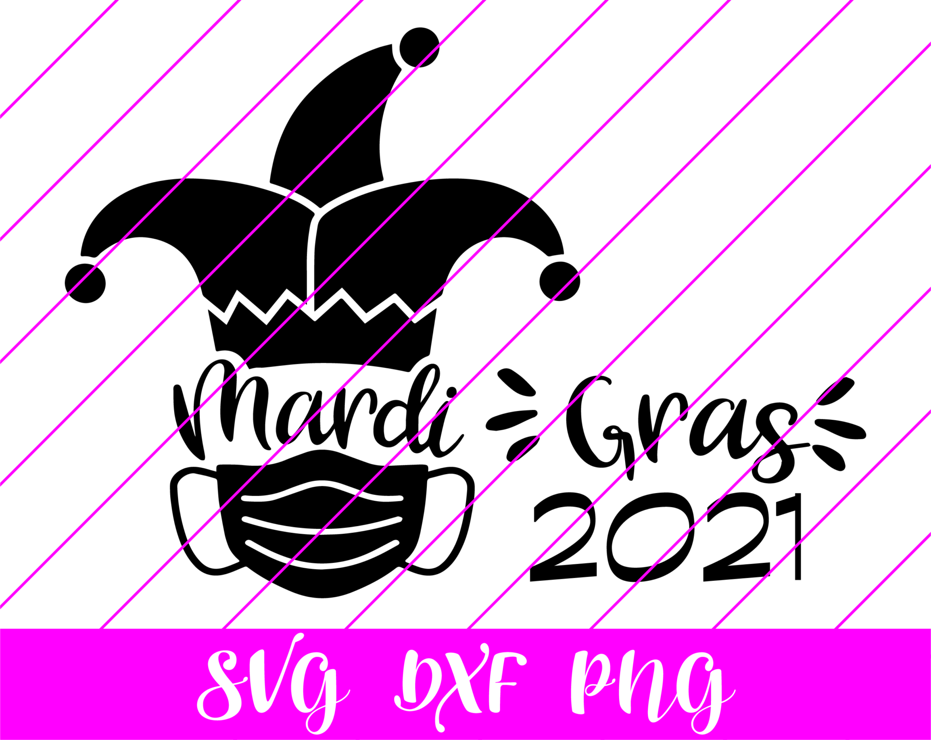 Mardi Gras Face Mask 2021 SVG