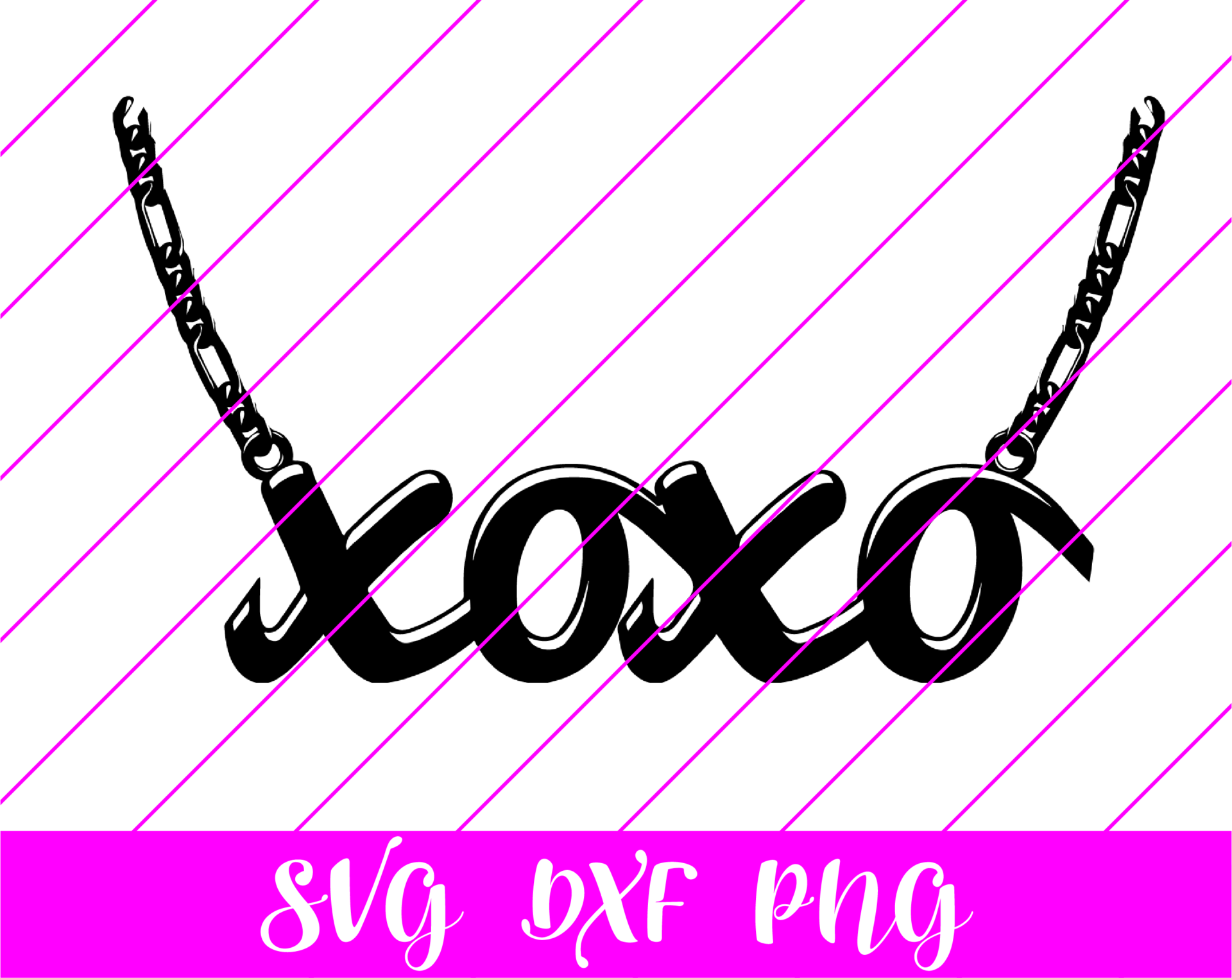 XOXO Chain Necklace Valentine SVG