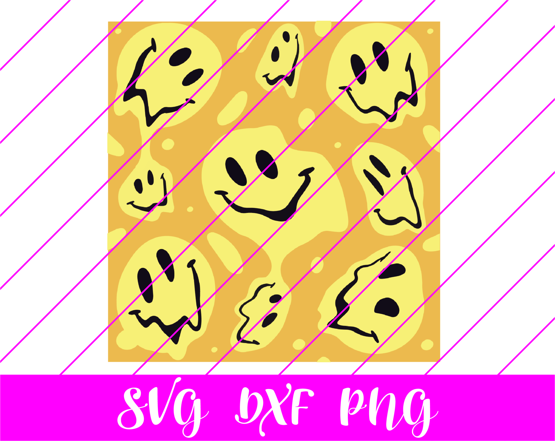 Distorted Smiley Faces SVG