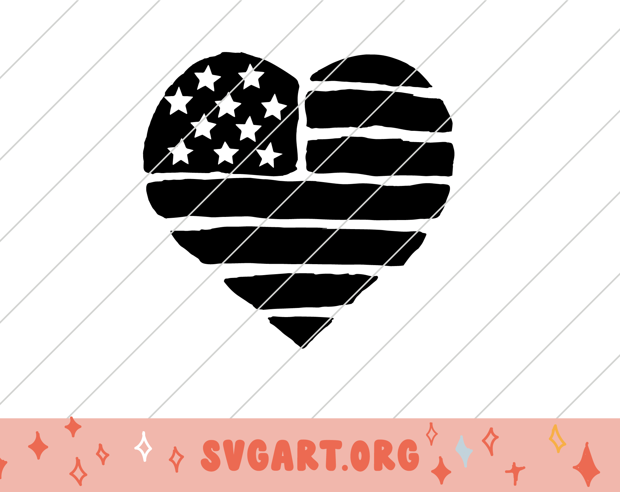 Heart Shaped American Flag SVG - Free SVG Download - svg art